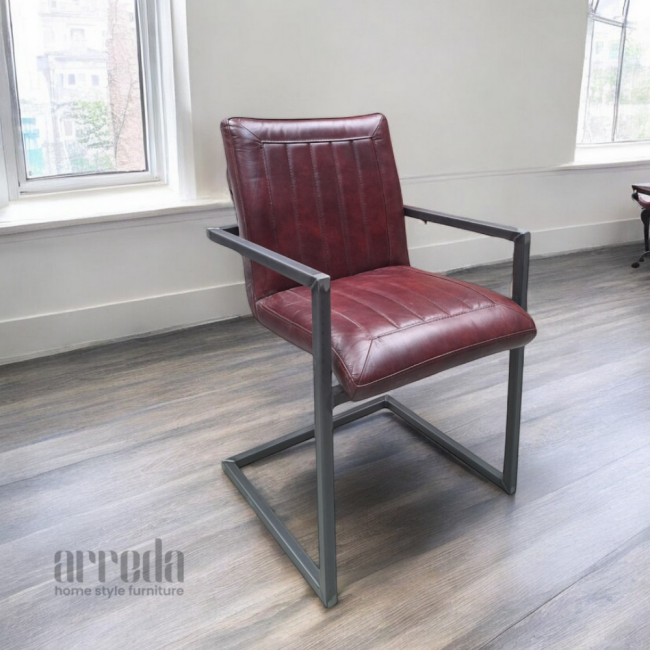 Scaun de piele naturală laura piele industrial tabac