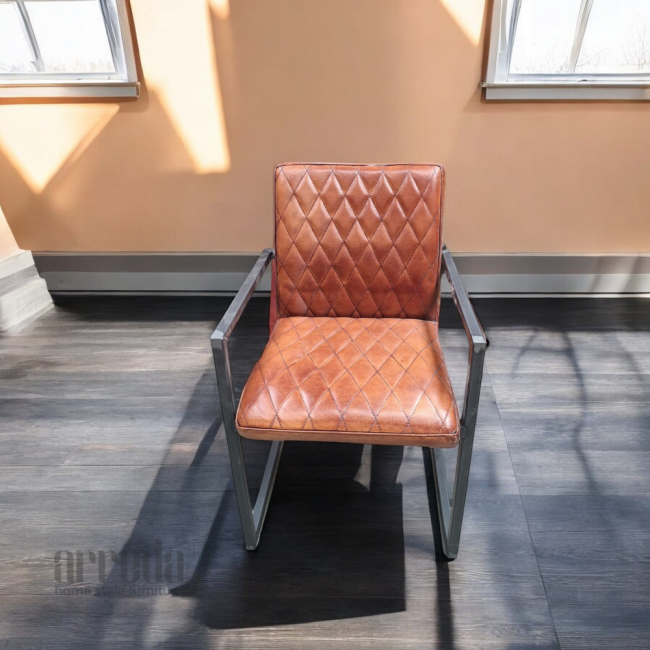 Scaun de piele naturală mary piele industrial light brown
