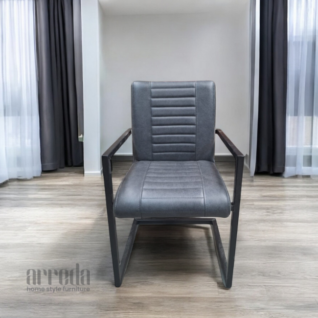 Scaun de piele naturală melf piele rebound antracite