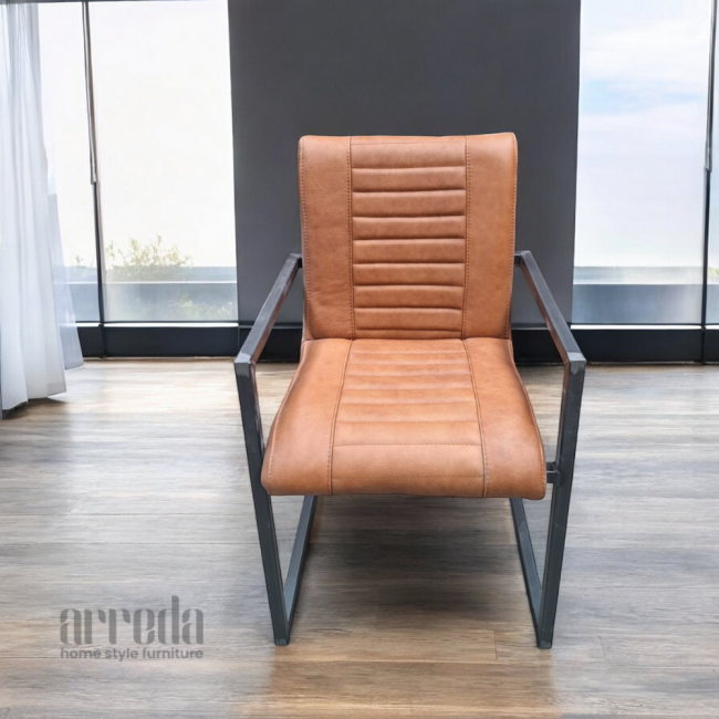 Scaun de piele naturală melf piele rebound cognac