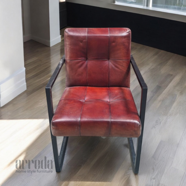 Scaun de piele naturală oli piele industrial cognac