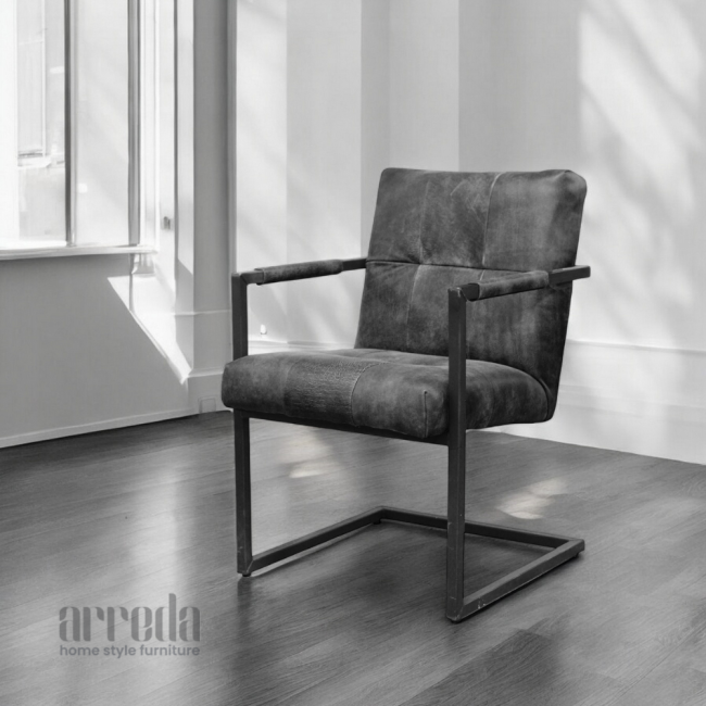 Scaun de piele naturală olli piele africa black