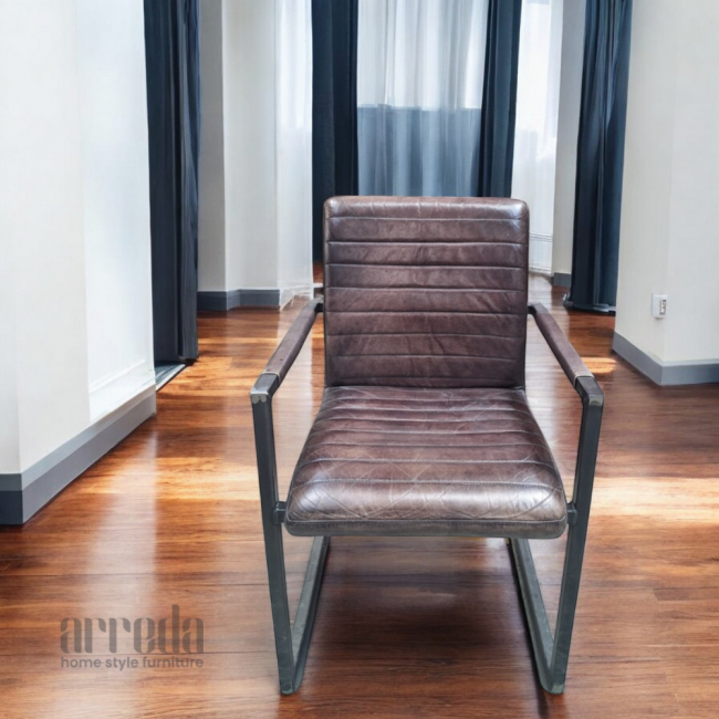 Scaun de piele naturală sabina piele industrial cuba