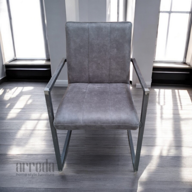 Scaun de piele naturală safira piele africa dark grey