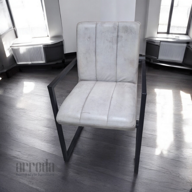 Scaun de piele naturală safira piele industrial vintahe grey