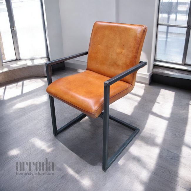 Scaun de piele naturală soem piele industrial camel