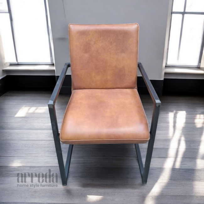 Scaun de piele naturală soem piele industrial light brown