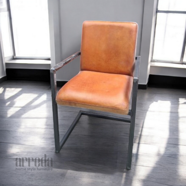 Scaun de piele naturală soem piele industrial light brown