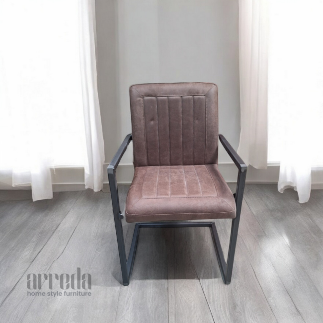 Scaun de piele regenerată laura piele bull brown