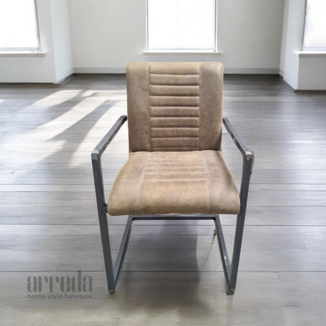 Scaun de piele regenerată melf piele bull moss