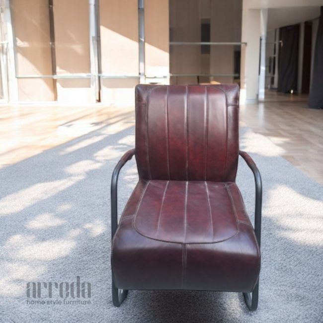 Fotoliu din piele naturală guuz-man piele industrial tabaco