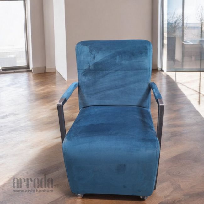 Fotoliu din stofă naturală fatboy blue