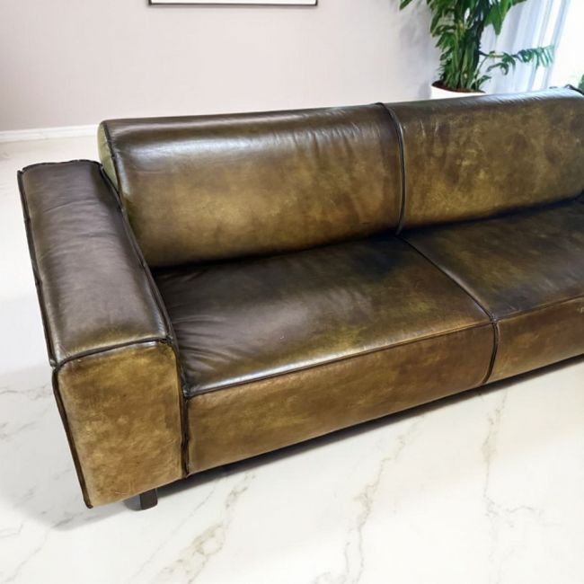Canapea de piele naturală tupolev 3 locuri piele amazon